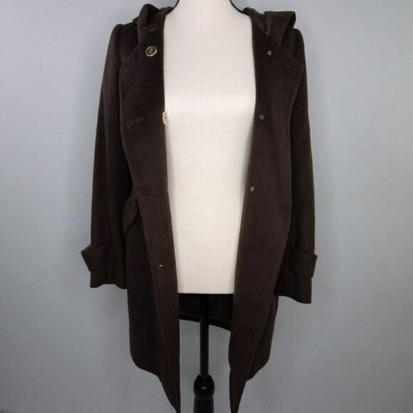 Vintage wool silk cashmere blend brown coat‎ - Picture 15 of 16